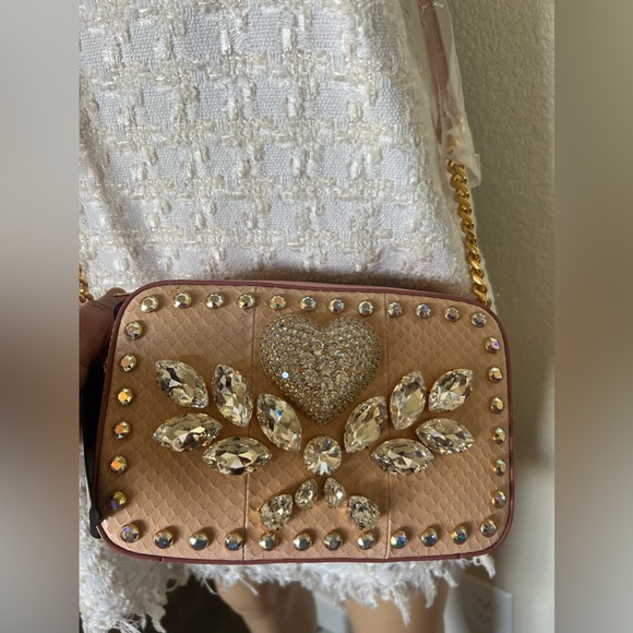 MCM SOARING HEART SWAROVZKI CAMERA BAG  in SNAKESKIN - Picture 8 of 16